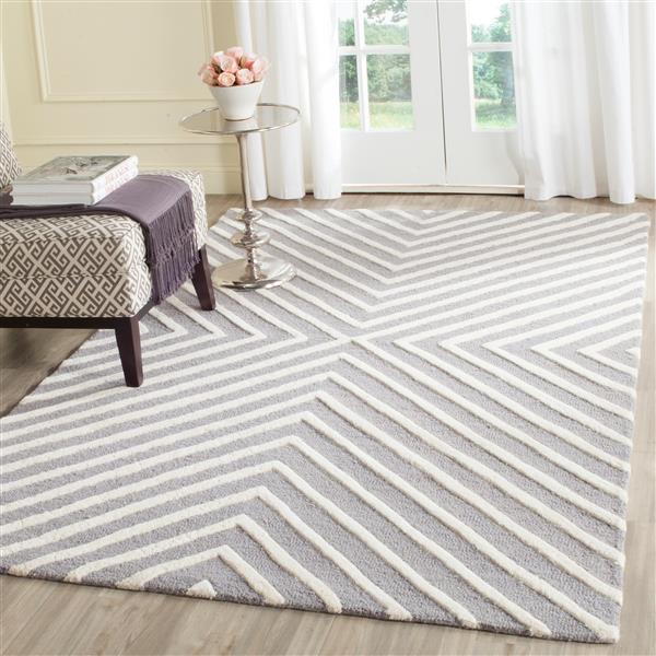 Safavieh Cambridge Chevron Rug - 3-ft x 5-ft - Wool - Silver