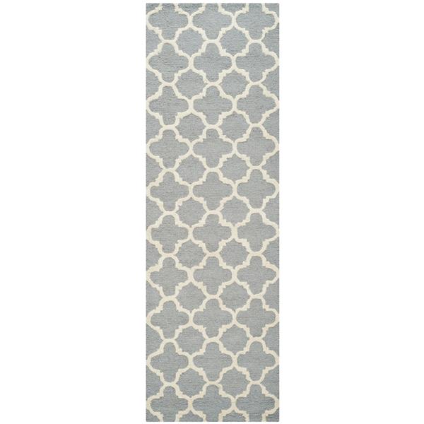 Safavieh Cambridge Trellis Rug - 2.5-ft x 8-ft - Wool - Silver