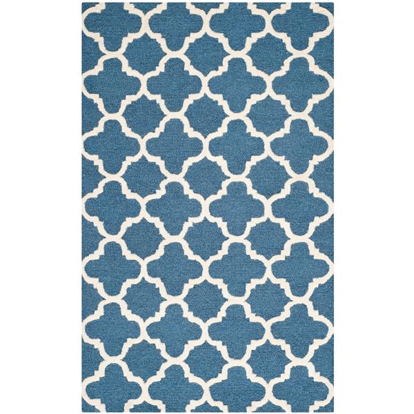 Safavieh Cambridge Trellis Rug - 3-ft x 5-ft - Wool - Blue