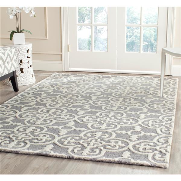 Safavieh Cambridge Trellis Rug - 4-ft x 6-ft - Wool - Silver