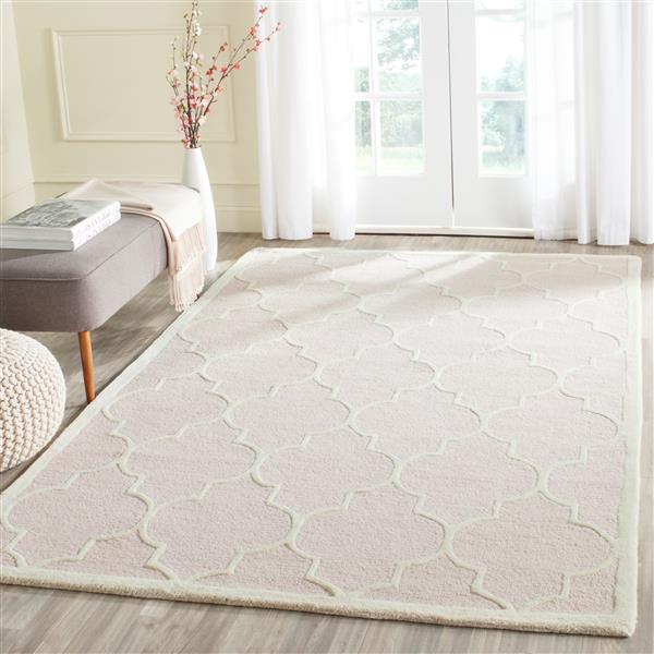 Safavieh Cambridge Trellis Rug - 3-ft x 5-ft - Wool - Light Pink