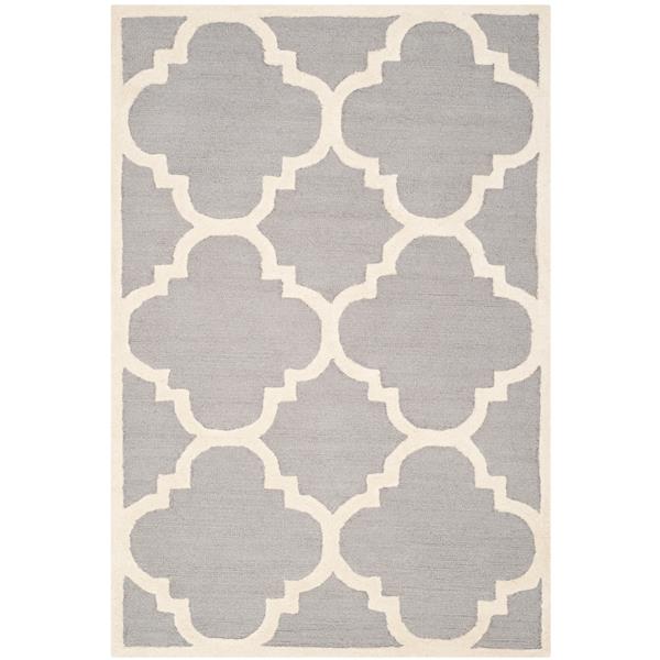 Safavieh Cambridge Trellis Rug - 3-ft x 5-ft - Wool - Silver