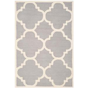 Safavieh Cambridge Trellis Rug - 4-ft x 6-ft - Wool - Silver