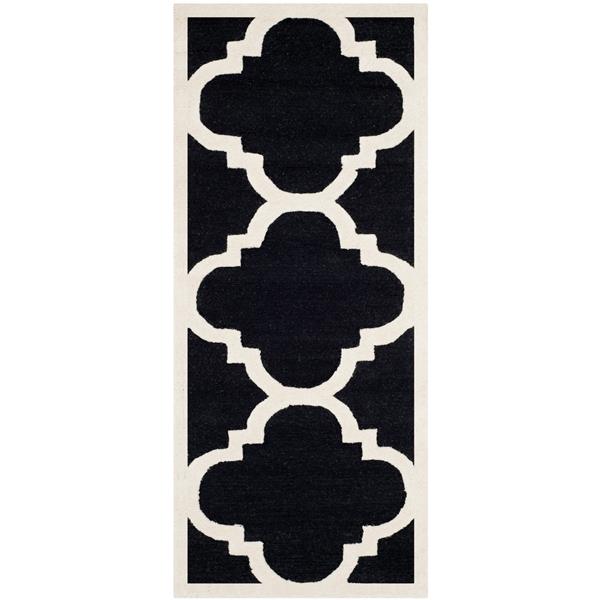 Safavieh Cambridge Trellis Rug - 2.5-ft x 6-ft - Wool - Black