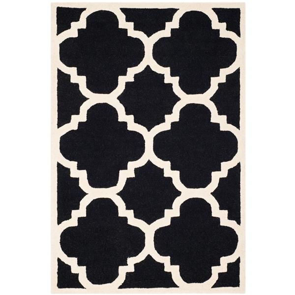 Safavieh Cambridge Trellis Rug - 4-ft x 6-ft - Wool - Black