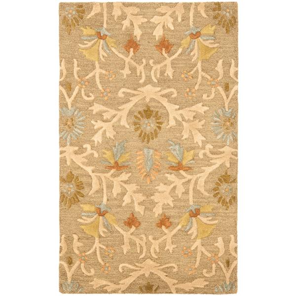 Safavieh Cambridge Floral Rug - 3-ft x 5-ft - Wool - Beige