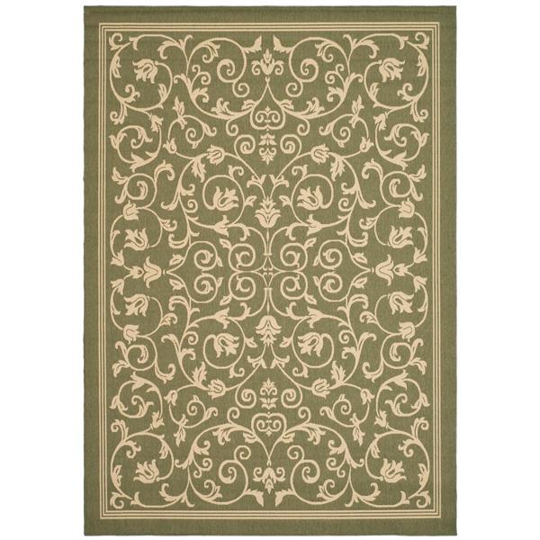 Safavieh Courtyard Floral Rug - 9-ft x 12-ft - Polypropylene - Green ...