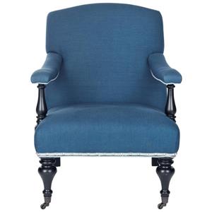 Safavieh Daniel Club Chair with Nail Heads - Silver/Blue