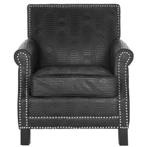 Safavieh Easton Club Chair with Nail Heads - Silver/Black