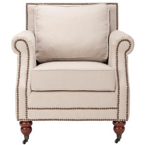 Safavieh Rachel Arm Chair with Nail Head - Silver/Brown
