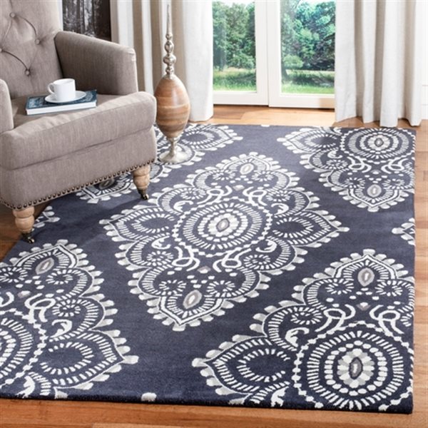 Safavieh Wyndham Rug - 2-ft x 3-ft  - Dark Grey/Ivory