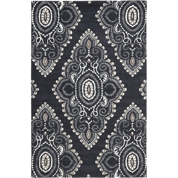 Safavieh Wyndham Rug - 2-ft x 3-ft  - Dark Grey/Ivory