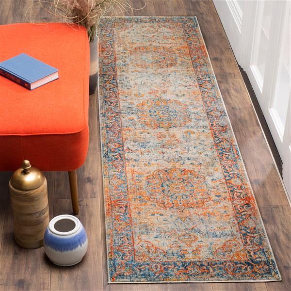 Safavieh WatercolorRug - 2-ft 3-in x 8-ft - Light Blue/Light Yellow