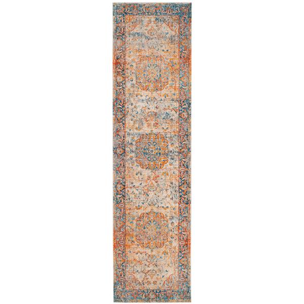 Safavieh WatercolorRug - 2-ft 3-in x 8-ft - Light Blue/Light Yellow