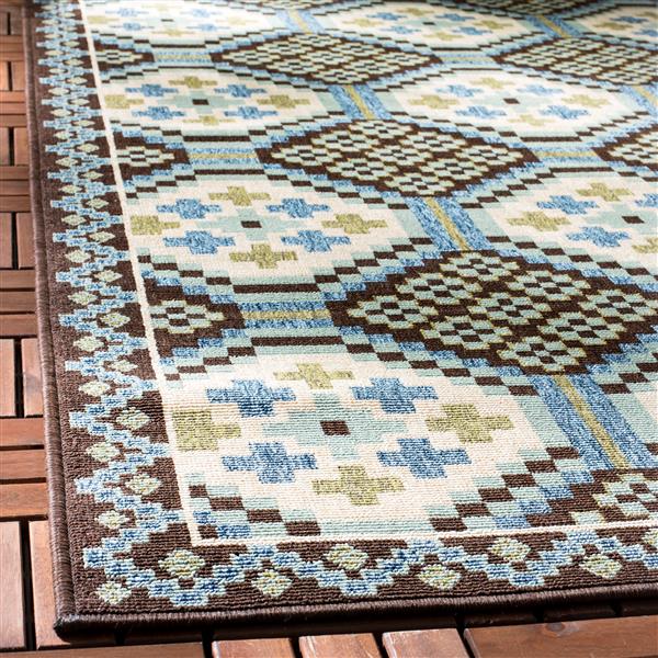 Safavieh Veranda Rug - 2-ft 6-in x 5-ft - Blue/Chocolate