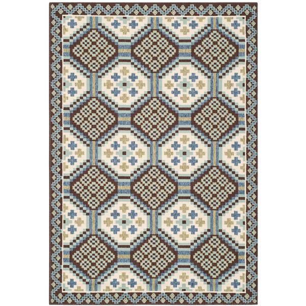 Safavieh Veranda Rug - 2-ft 6-in x 5-ft - Blue/Chocolate