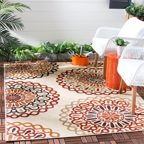 Safavieh Veranda Rug - 4-ft x 5-ft 6-in - Cream/Red