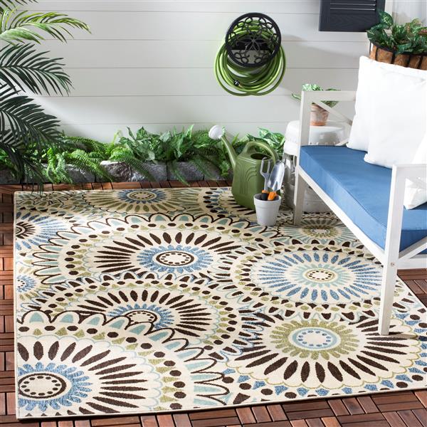 Safavieh Veranda Rug - 4-ft x 5-ft 6-in - Cream/Blue