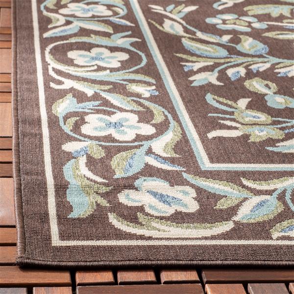 Safavieh Veranda Rug - 4-ft x 5-ft 6-in - Chocolate/Aqua