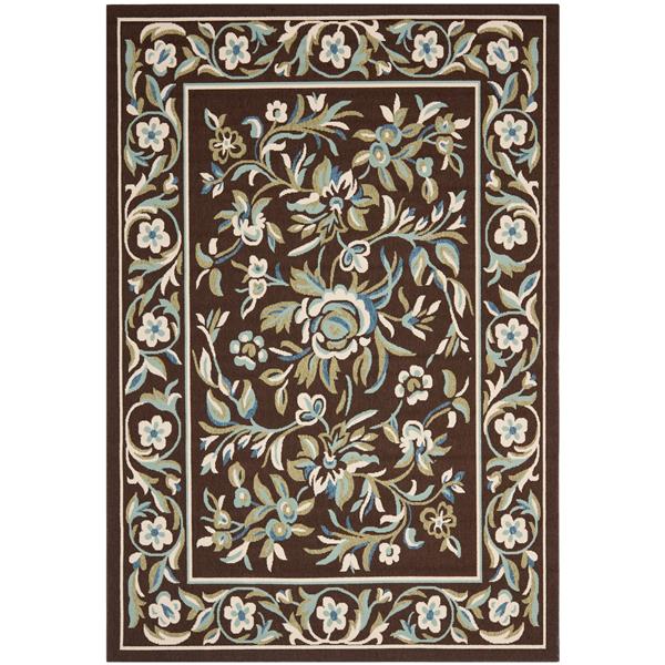 Safavieh Veranda Rug - 4-ft x 5-ft 6-in - Chocolate/Aqua