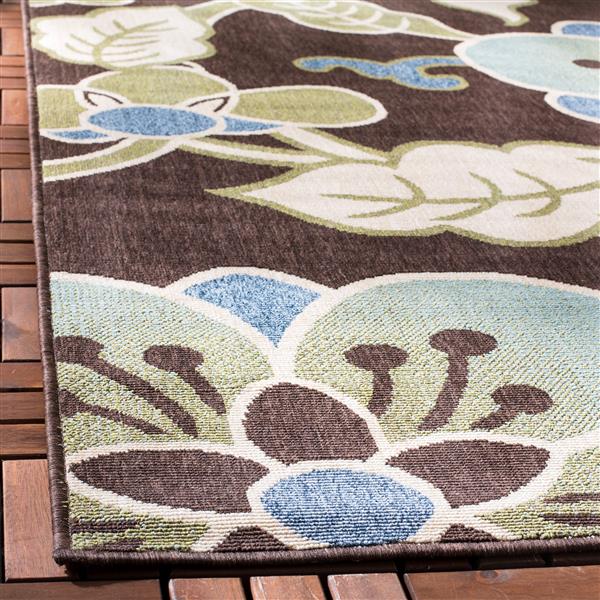 Safavieh Veranda Rug - 4-ft x 5-ft 6-in - Chocolate/Aqua