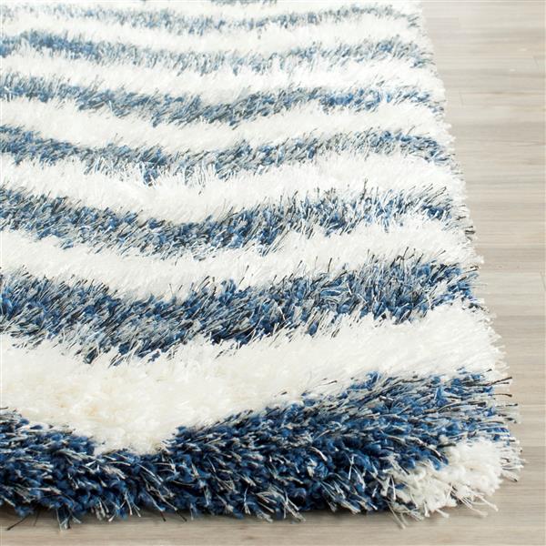 Safavieh Montreal Shag Rug - 2-ft 3-in x 7-ft - Ivory/Blue