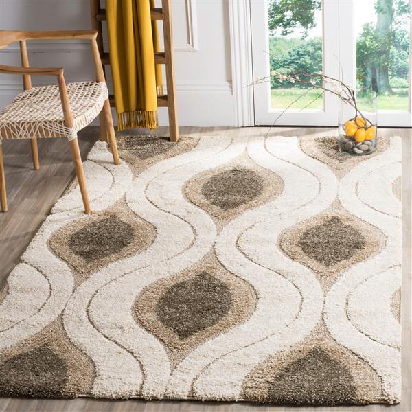 Safavieh Shag Rug - 8-ft 5-in x 12-ft - Cream/Smoke