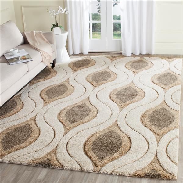 Safavieh Shag Rug - 8-ft 5-in x 12-ft - Cream/Smoke