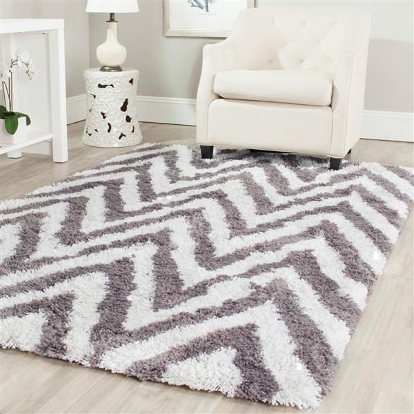 Safavieh Shag Rug - 8-ft 8-in x 12-ft - Ivory/Grey