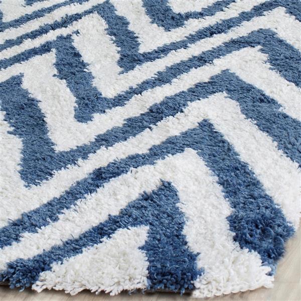 Safavieh Shag Rug - 8-ft 8-in x  12-ft - Ivory/Blue