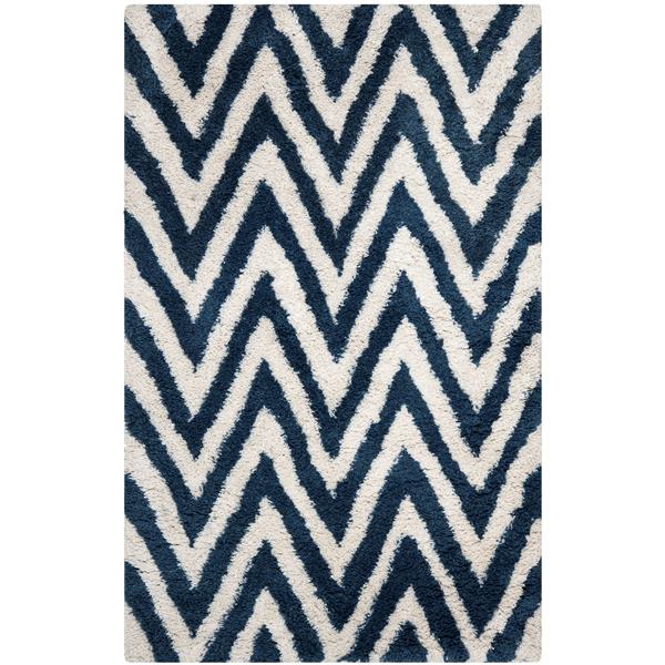 Safavieh Shag Rug - 8-ft 8-in x  12-ft - Ivory/Blue