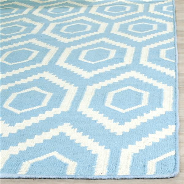 Safavieh Dhurries Rug - 6-ft x 9-ft - Blue/Ivory