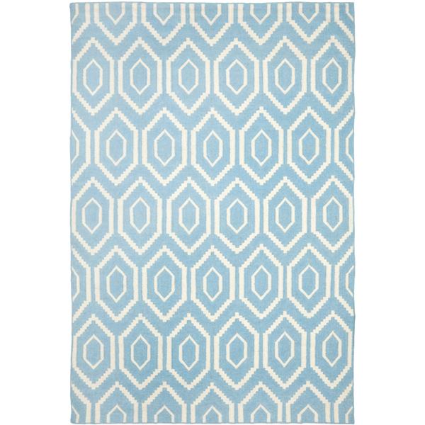 Safavieh Dhurries Rug - 6-ft x 9-ft - Blue/Ivory