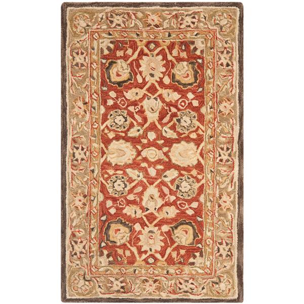 Safavieh Anatolia Floral Rug - 3-ft x 5-ft - Wool - Rust