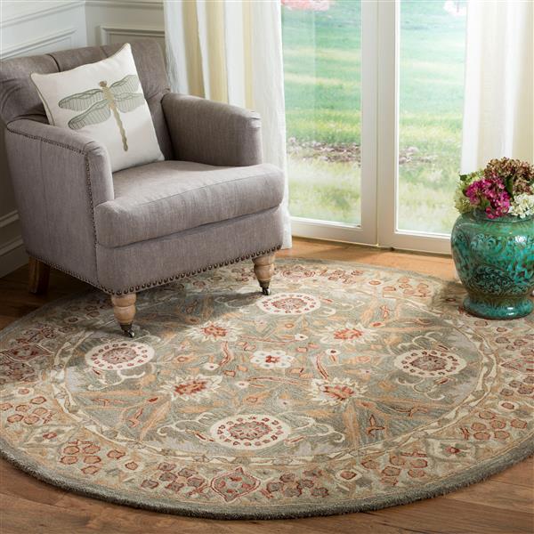 Safavieh Anatolia Floral Rug - 4-ft x 4-ft - Wool - Brown