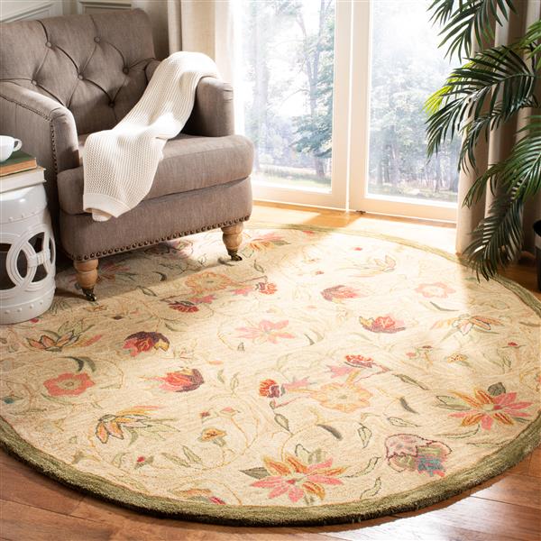 Safavieh Anatolia Floral Rug - 4-ft x 4-ft - Wool - Beige