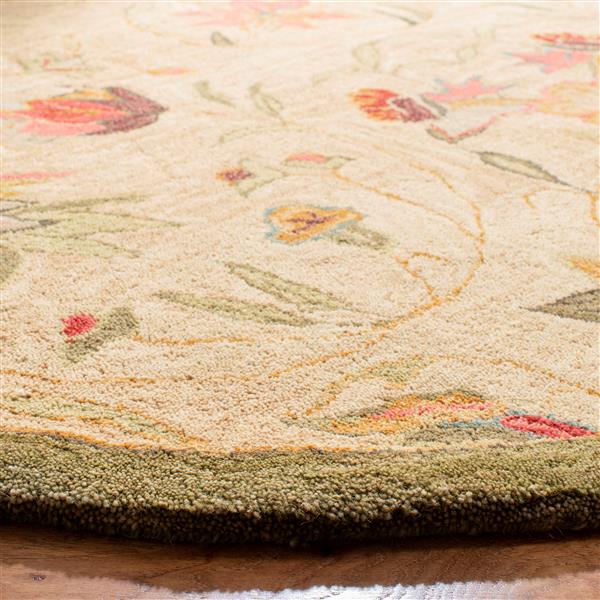 Safavieh Anatolia Floral Rug - 4-ft x 4-ft - Wool - Beige