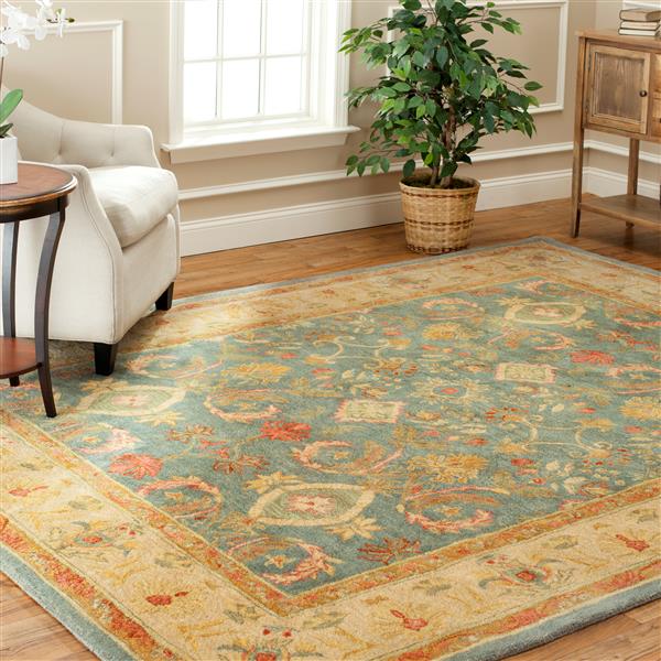 Safavieh Anatolia Floral Rug - 2-ft x 3-ft - Wool - Light Blue