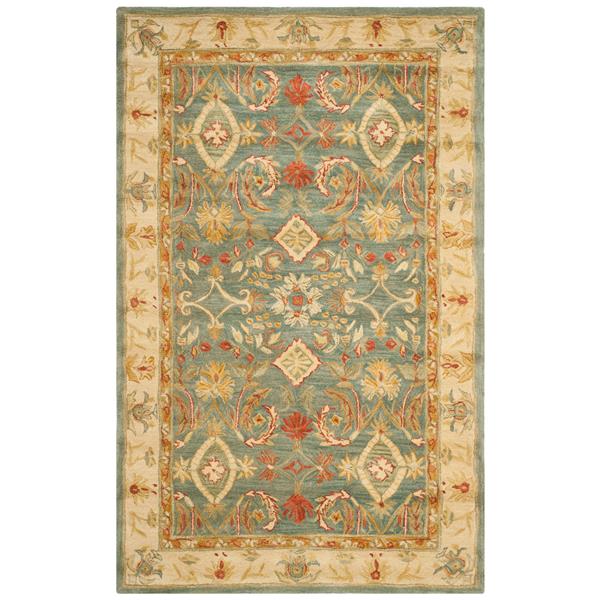 Safavieh Anatolia Floral Rug - 2-ft x 3-ft - Wool - Light Blue