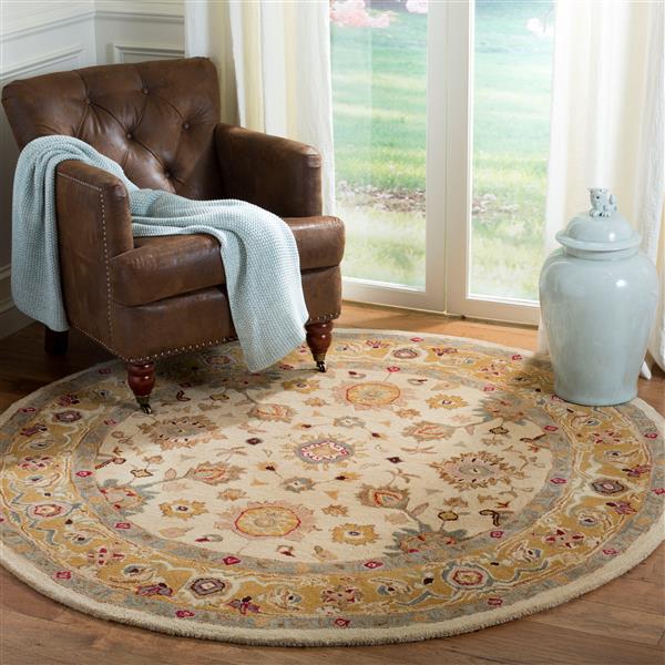 Safavieh Anatolia Floral Rug - 4-ft x 4-ft - Wool - Ivory