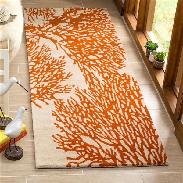 Safavieh Bella Floral Rug - 2.3-ft x 7-ft - Wool - Terracotta