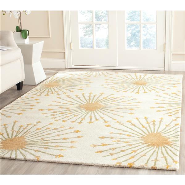 Safavieh Bella Floral Rug - 3-ft x 5-ft - Wool - Gold