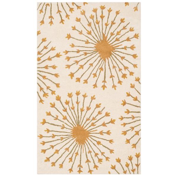 Safavieh Bella Floral Rug - 3-ft x 5-ft - Wool - Gold