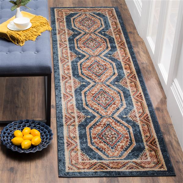 Safavieh Bijar Floral Rug - 2.3-ft x 8-ft - Polypropylene - Blue