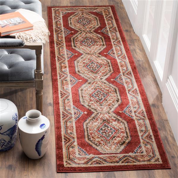 Safavieh Bijar Floral Rug - 2.3-ft x 8-ft - Polypropylene - Red