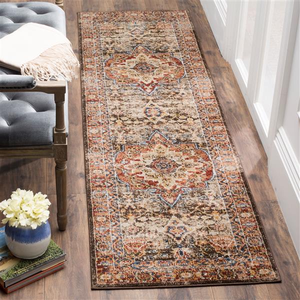 Safavieh Bijar Floral Rug - 2.3-ft x 8-ft - Polypropylene - Brown
