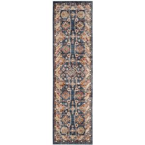 Safavieh Bijar Floral Rug - 2.3-ft x 10-ft - Polypropylene - Royal Blue