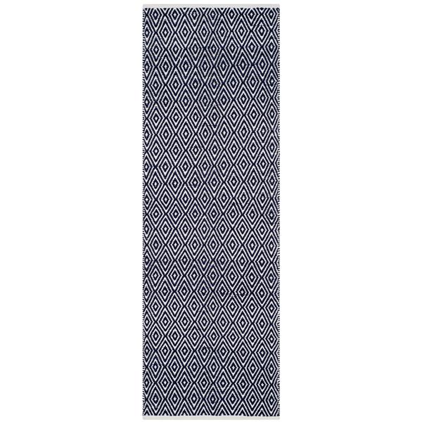 Safavieh Boston Geometric Rug - 2.3-ft x 7-ft - Cotton - Navy Blue