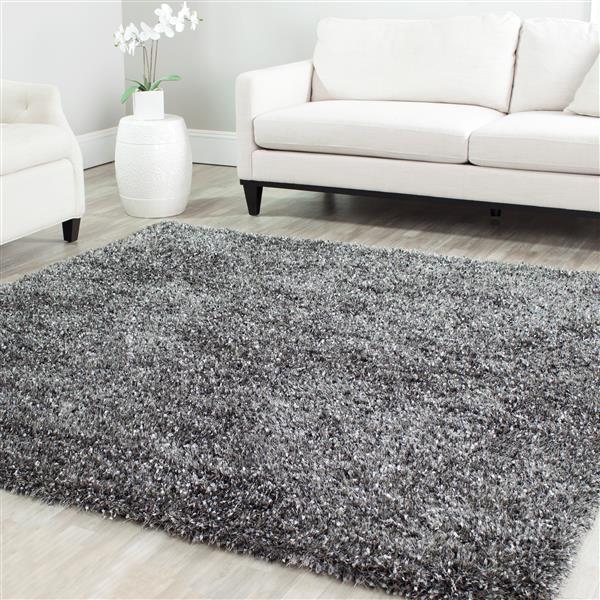 Safavieh Malibu Shag Solid Rug - 8-ft x 10-ft - Polyester - Charcoal