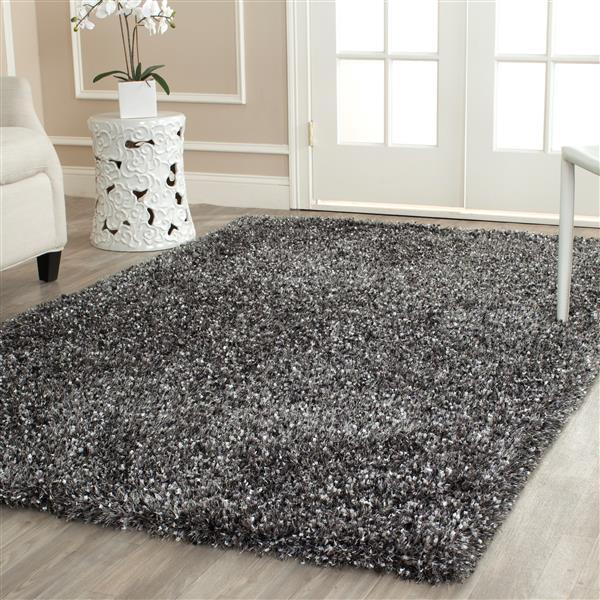 Safavieh Malibu Shag Solid Rug - 8-ft x 10-ft - Polyester - Charcoal